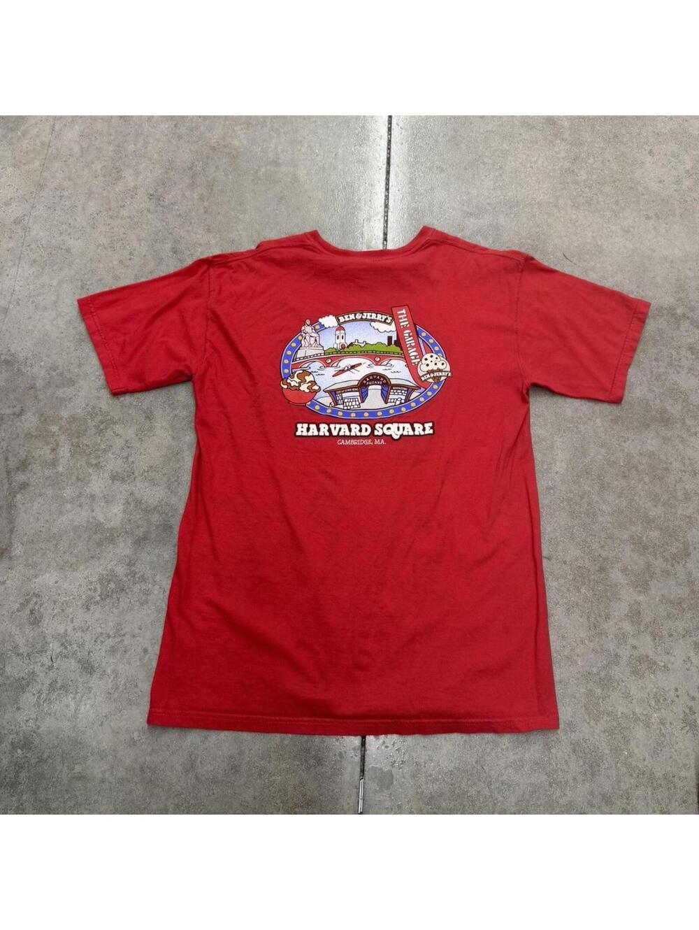vintage ben and jerrys harvard square destination ice cream shirt size medium